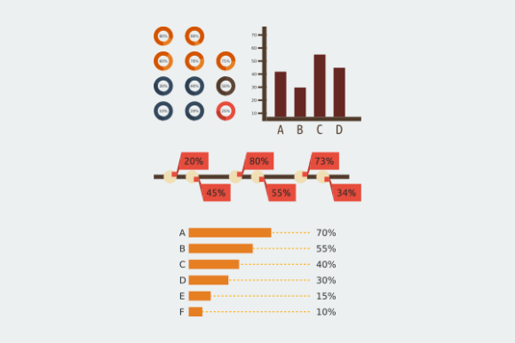 Flat Style Percentage Level Infographic: A Visual Tool for Clear Communication and Workflow Integration