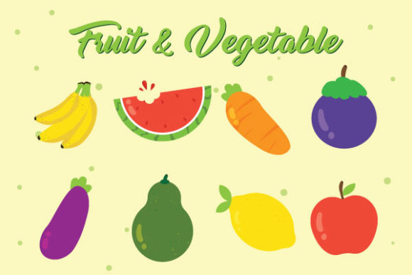 Fresh Fruit and Vegetables Vector Design for Versatile Use